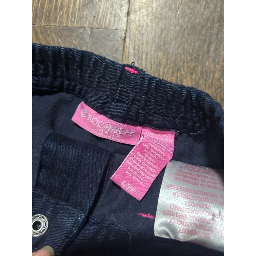 Rocawear‎ Denim Mini Skirt Toddler 6/9M Blue Jean Skort Elastic Y2K Streetwear